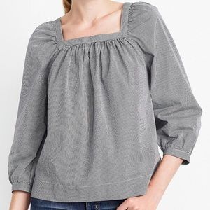 J. Crew Gingham Peasant Top